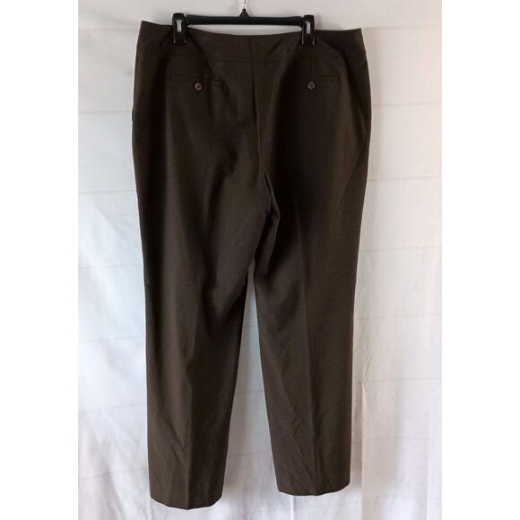 Talbots Brown Flat Front Dress Pants Women’s 18 Stretch Trousers Career Workwear - Picture 6 of 7